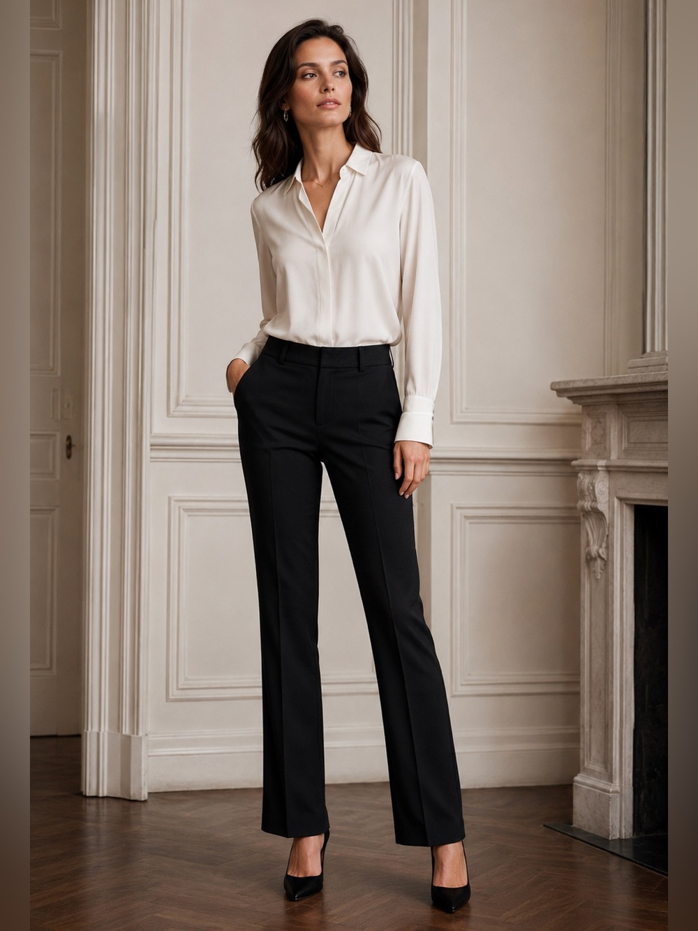 Banana Republic "Martin Fit" Stretch Wool Trousers – Black / Size 4P